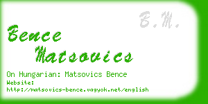 bence matsovics business card